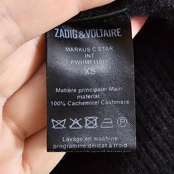 Zadig & Voltaire Markus Star Cashmere Sweater Top Shirt - Picture 5 of 6